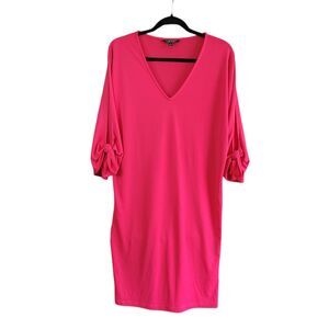 Lauren Ralph Lauren Fuchsia Pink 3/4 Sleeve Above Knee Party Tunic Dress Medium